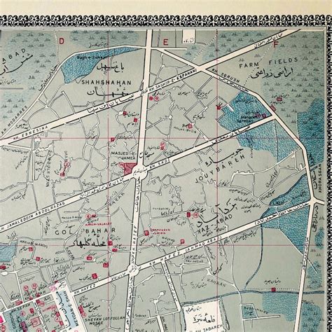 old map of isfahan maidan and its bridges